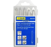 Набір свердл S&R Meister скло/керамiка 3,4,5,6,8,10мм 6шт. (217000006)