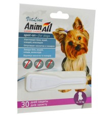 Краплі для тварин AnimAll VetLine spot-on проти бліх і кліщів 4-10 кг 2 мл (4820150201920)