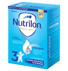 Дитяча суміш Nutrilon 3 Premium+ молочна 600 г (5900852047176)