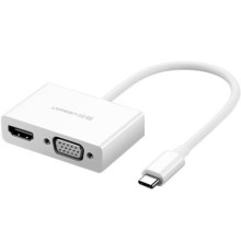 Перехідник USB Type C to HDMI + VGA MM123 white Ugreen (30843)