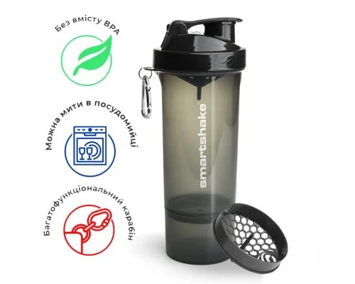 Шейкер спортивний SmartShake Slim 500ml Black (10253001) Шейкер спортивний SmartShake Slim 500ml Black (10253001)