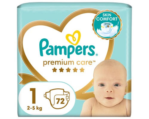 Підгузки Pampers Premium Care Розмір 1 (2-5 кг) 72 шт (8006540858073)
