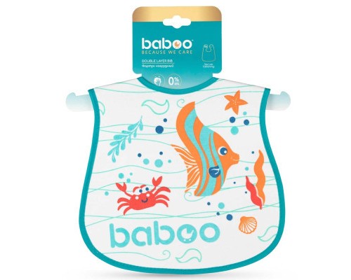 Слинявчик Baboo бавовняний Sea Life, 3+ місяців (білий) (11-010)