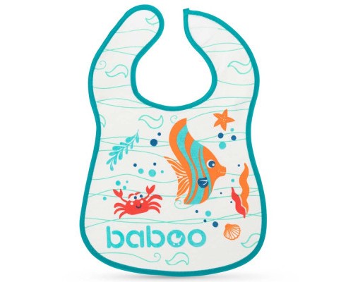 Слинявчик Baboo бавовняний Sea Life, 3+ місяців (білий) (11-010)