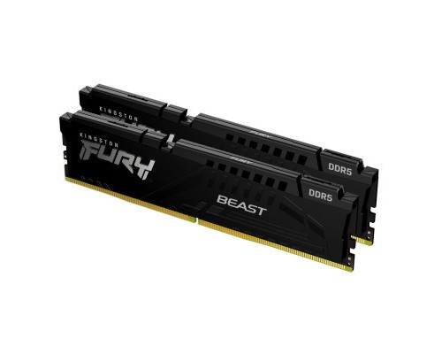 Модуль пам'яті для комп'ютера DDR5 64GB (2x32GB) 5600 MHz Beast Black Kingston Fury (ex.HyperX) (KF556C36BBEK2-64)