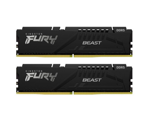 Модуль пам'яті для комп'ютера DDR5 64GB (2x32GB) 5600 MHz Beast Black Kingston Fury (ex.HyperX) (KF556C36BBEK2-64)