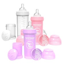 Набір для годування новонароджених Twistshake Value Pack Pink із трьох антиколікових пляшечок 260 мл (78845)
