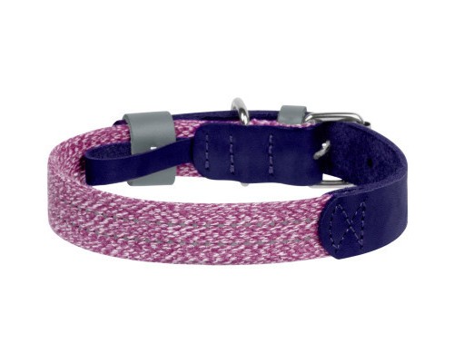 Нашийник для тварин WAUDOG Classic зі шкіри та відновленої бавовни L 25 мм х 38-49 см фіолетовий (58939)