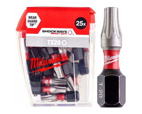 Набір біт Milwaukee SHOCKWAVE, TX20, 25мм, 25шт (4932430875)