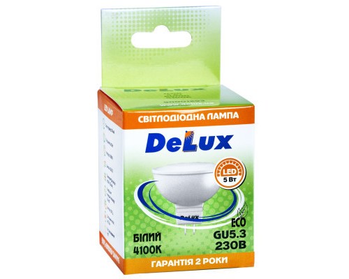 Лампочка Delux JCDR 5Вт 4100K 220В GU5.3 (90001293)