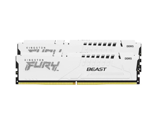 Модуль пам'яті для комп'ютера DDR5 32GB (2x16GB) 6000 MHz FURY Beast White Kingston Fury (ex.HyperX) (KF560C40BWK2-32)
