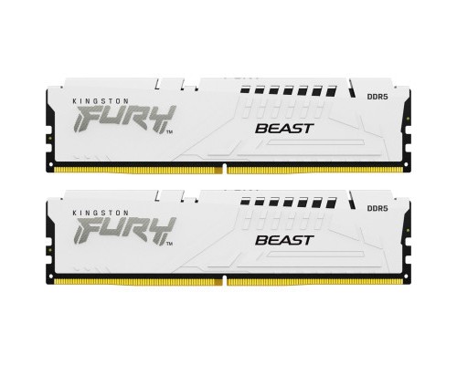 Модуль пам'яті для комп'ютера DDR5 32GB (2x16GB) 6000 MHz FURY Beast White Kingston Fury (ex.HyperX) (KF560C40BWK2-32)