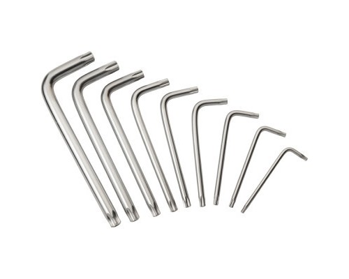 Ключ Sigma набір TORX 9шт T10-T50 CrV, короткі з отвором (4022211)
