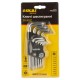 Ключ Sigma набір TORX 9шт T10-T50 CrV, короткі з отвором (4022211)
