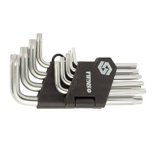 Ключ Sigma набір TORX 9шт T10-T50 CrV, короткі з отвором (4022211)