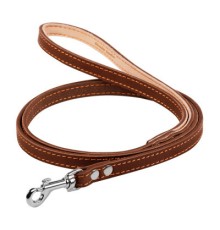 Повідок для собак Collar одинарний з прошивкою Ш 12 мм Д 122 см коричневий (04486)