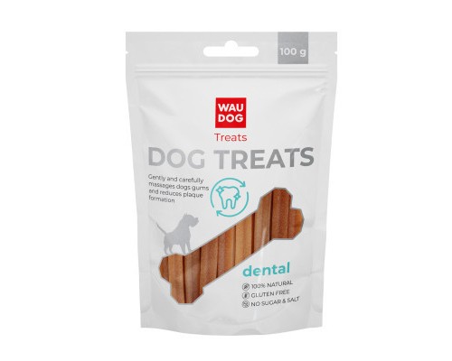 Ласощі для собак WAUDOG Treats Стоматологічна паличка зі смаком тріски 100 г (4455)