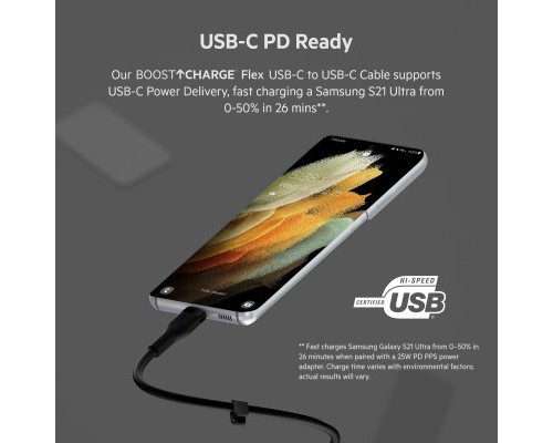Дата кабель USB-C to USB-C 2.0m 60W Belkin (CAB009BT2MBK)