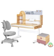 Парта з кріслом Mealux Timberdesk L (парта+кресло+тумба) (BD-690 L+ box BD 920-2 PN+Y-115 G)