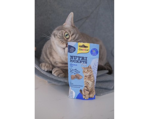 Ласощі для котів GimCat Nutri Pockets Fish Тунець 60 г (4002064419633)