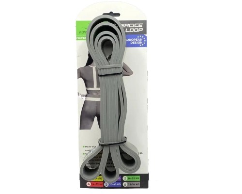 Еспандер PowerPlay -петля для фітнесу і кроссфіту Сіра (PP_4115_Grey_(23-54 kg))