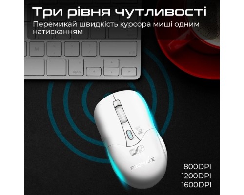 Мишка Promate Samo Wireless/Bluetooth White (samo.white)