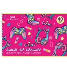 Альбом для малювання Maxi А4 на спіралі 40 аркушів, 100г/м2 (MX60924)