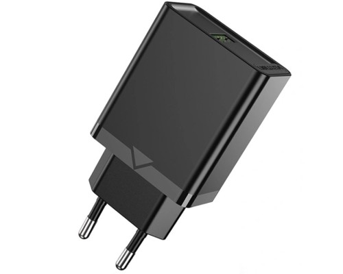 Зарядний пристрій Vention 1xUSB 18W (USB-A) QC3.0 black (FABB0-EU)