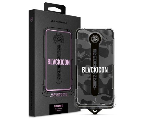 Скло захисне Armorstandart Black Icon Supreme EZ iPhone 15 Pro (ARM79262)