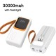 Батарея універсальна Denmen DP31 30000mAh PD/20W, QC/22,5W, flashlight, cable (DP-31WH) 