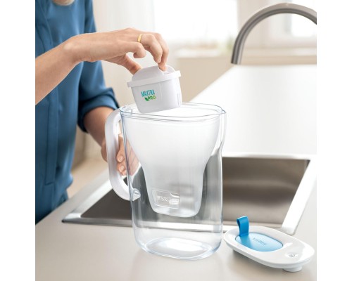 Фільтр-глечик Brita Style LED MXPro 2.4л (1.4л очищеної води) з фільтр-картриджем, синій (1052807)
