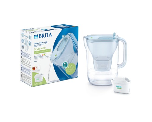 Фільтр-глечик Brita Style LED MXPro 2.4л (1.4л очищеної води) з фільтр-картриджем, синій (1052807)