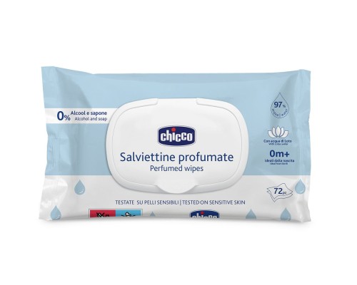 Дитячі вологі серветки Chicco м`які очищаючі, 72 шт. (12050.00)