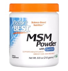 Вітамінно-мінеральний комплекс Doctor's Best МСМ у порошку, Метилсульфонілметан, MSM Powder with OptiMSM, 250 гр (DRB-00076)
