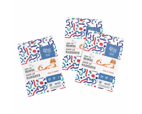 Альбом для малювання Rosa Kids на спіралі Cats А4 30 аркушів (4823098543008)