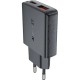 Зарядний пристрій Acefast 2xUSB 30W (USB-C+USB-A) Gan A69 ultra-thin Fast Charger Black (6974316282709)