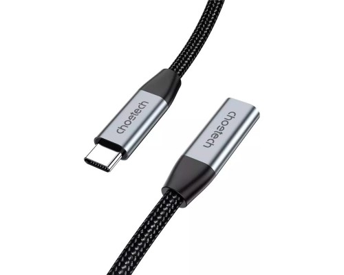 Дата кабель USB-C 3.1 AM/AF 2.0m 10Gbps 100W nylon braid Choetech (XCC-1039-CA-GY)