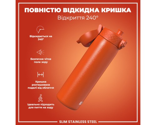 Пляшка для води ION8 OneTouch Stainless Steel 600 мл Hearty Orange (I8SS600HORG)