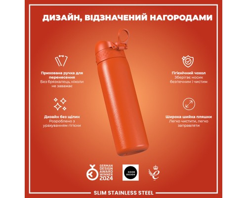 Пляшка для води ION8 OneTouch Stainless Steel 600 мл Hearty Orange (I8SS600HORG)