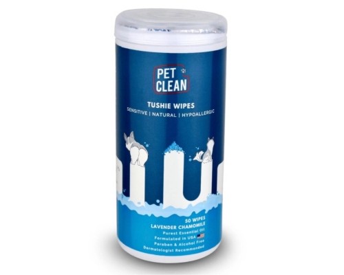 Вологі серветки для тварин Pet Clean PET TUSHIE WIPES гіпоалергенні з ароматом Алое Вера 50 шт (8939111099370)