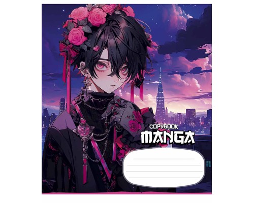 Зошит Школярик Manga style 18 аркушів клітинка (018-3323K)