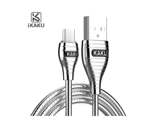 Дата кабель USB 2.0 AM to Micro 5P 1.0m 2.8A silver iKAKU (YT-iK/AL-MS)