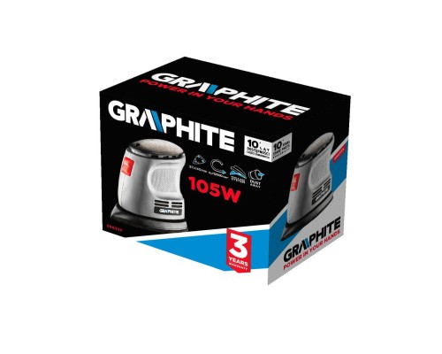Шліфувальна машина Graphite вібраційна Delta 105W, 140х140х97, 24000кол/хв (59G335)