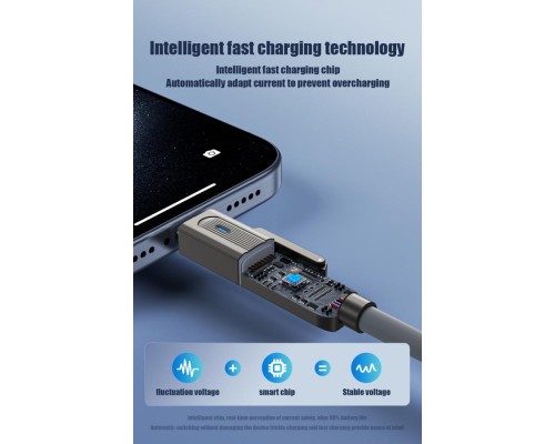 Дата кабель USB 2.0 AM to USB-C + USB 2.0 AM to Lightning 1.0m 60W gray XO (NB275_4-in-1_Gray)