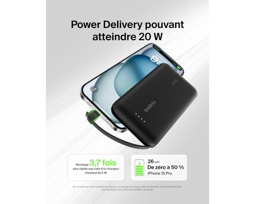 Батарея універсальна Belkin 10000mAh, 20W, USB-C, Black (BPB021HQBK)