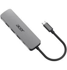 Концентратор Acer USB-C 5-in-1 3xUSB 3.0 + HDMI + USB-C gray (HP.DSCAB.021)