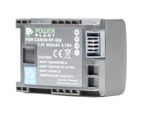 Акумулятор до фото/відео PowerPlant Canon BP-808 Chip (DV00DV1260) 