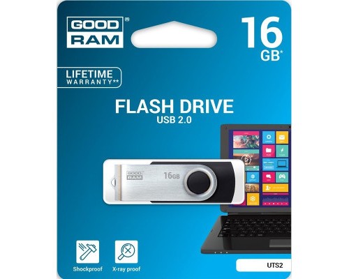 USB флеш накопичувач Goodram 16GB Twister Black USB 2.0 (UTS2-0160K0R11) 