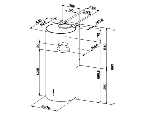 Витяжка кухонна Faber CYLINDRA PLUS WH GLOSS (CYLINDRAPLUSWHGLOSS)