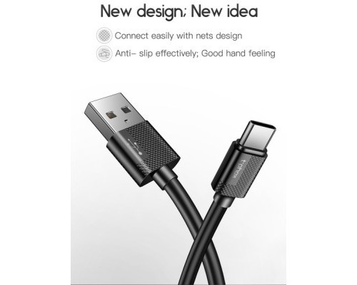 Дата кабель USB 2.0 AM to Type-C 1.2m Nets T-C801 Black T-Phox (T-C801 black)